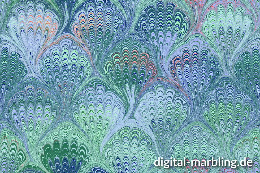 digital marbling bouquet blue
