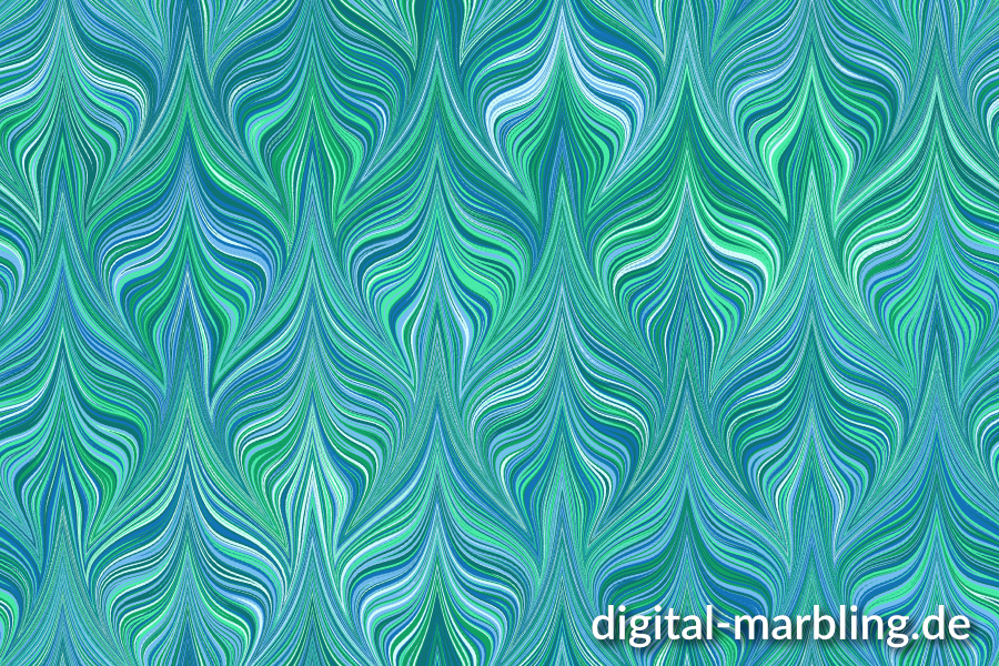 digital marbling bisected peacock